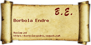 Borbola Endre névjegykártya