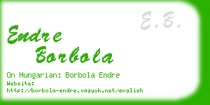 endre borbola business card
